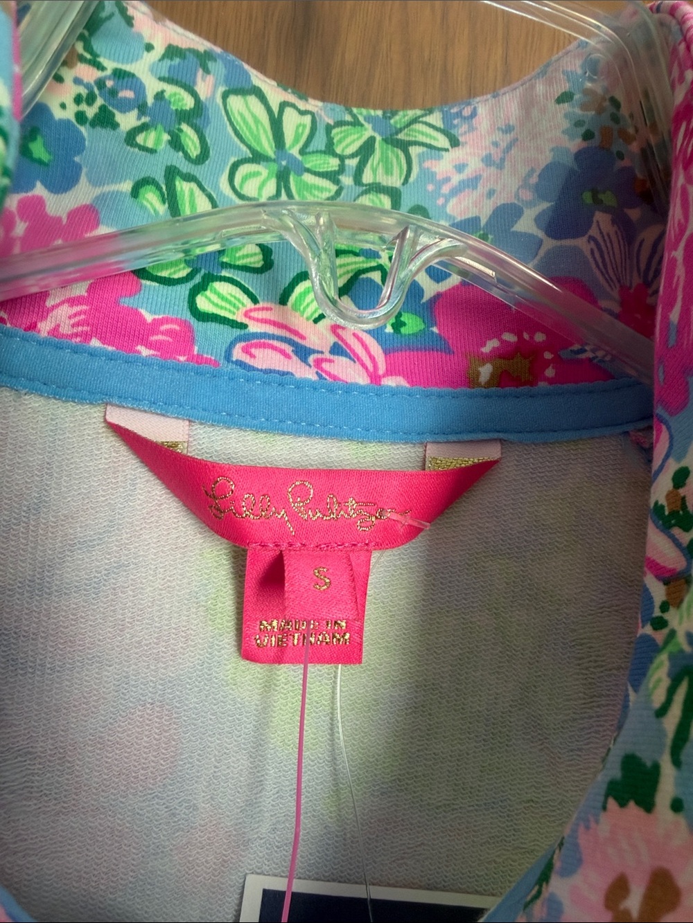 Lilly Pulitzer Floral Zip Pullover in Pink, Blue & Green - Picture 4 of 7